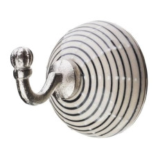Tranquillo Wandhaken aus Keramik Weiss, gestreift Tranquillo Wandhaken aus Keramik Weiss, gestreift