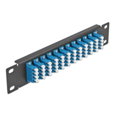 Delock Verteilerplatte 10″ LWL Patchpanel 12 Port LC Quad schwarz Delock Verteilerplatte 10″ LWL Patchpanel 12 Port LC Quad schwarz