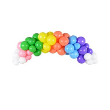 Partydeco Luftballon Girlande Regenbogenfarbig 2 m, 60 Ballons