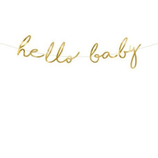 Partydeco Girlande Hello Baby 0.7 m, Gold