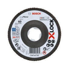 Bosch Professional Fächerschleifscheibe X-LOCK Best for Metal K60, 125 mm