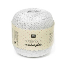Rico Design Häkel- und Strickgarn Crochet Glitzer, 50 g, Weiss Rico Design Häkel- und Strickgarn Crochet Glitzer, 50 g, Weiss
