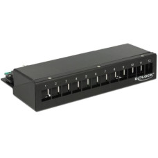 Delock Netzwerkpanel Keystone 12-Port Desktop, schwarz