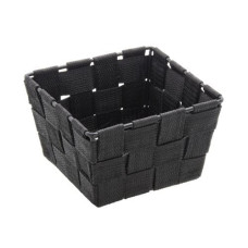 Wenko Aufbewahrungskorb Adria Mini Square 14 x 14 x 9 cm, Schwarz