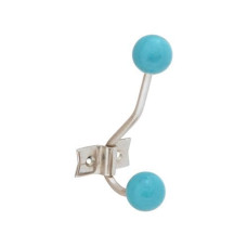 Tranquillo Wandhaken 2-fach, Retro, Türkis Tranquillo Wandhaken 2-fach, Retro, Türkis