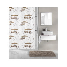 Kleine Wolke Duschvorhang Eulen 120 x 200 cm , Braun/Weiss Kleine Wolke Duschvorhang Eulen 120 x 200 cm , Braun/Weiss