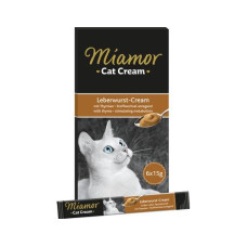 Miamor Katzen-Snack Leberwurst Cream, 6 x 15 g Miamor Katzen-Snack Leberwurst Cream, 6 x 15 g