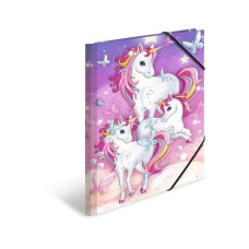 HERMA Gummibandmappe Einhorn A4, Mehrfarbig/Rosa