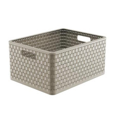 Rotho Aufbewahrungskorb Country 21,5 x 33 x 43 cm, Beige Rotho Aufbewahrungskorb Country 21,5 x 33 x 43 cm, Beige