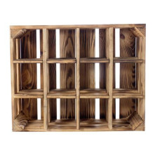 Holz Zollhaus Flaschenregal Vintage für 12 Flaschen, Kiefer geflammt Holz Zollhaus Flaschenregal Vintage für 12 Flaschen, Kiefer geflammt