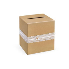 Partydeco Hochzeitsaccessoire Kartenbox 24 x 24 x 24 cm, Braun Partydeco Hochzeitsaccessoire Kartenbox 24 x 24 x 24 cm, Braun