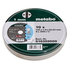 Metabo Trennscheibe 125 x 1.0 x 22.23 mm, 10 Stück, in Dose Metabo Trennscheibe 125 x 1.0 x 22.23 mm, 10 Stück, in Dose