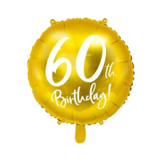 Partydeco Folienballon 60th Birthday Gold/Weiss Partydeco Folienballon 60th Birthday Gold/Weiss