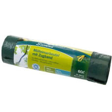 Haushaltsware Müllbeutel pRolle 60 l, 15 Stück, Grün Haushaltsware Müllbeutel pRolle 60 l, 15 Stück, Grün