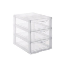 Sundis Schubladenbox A5 Orgamix 3 kleine Schübe, Transparent