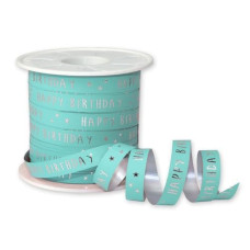 Pattberg Geschenkband Happy Birthday 1 cm x 100 m, Blau