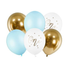 Partydeco Luftballon One Pastellblau Ø 30 cm, 6 Stück Partydeco Luftballon One Pastellblau Ø 30 cm, 6 Stück