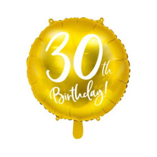 Partydeco Folienballon 30th Birthday Gold/Weiss Partydeco Folienballon 30th Birthday Gold/Weiss