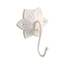 Chic Antique Wandhaken Blume Eisen, Antique Créme