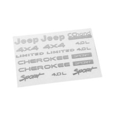 RC4WD Emblem Set, SCX10 II Cherokee, Silber RC4WD Emblem Set, SCX10 II Cherokee, Silber