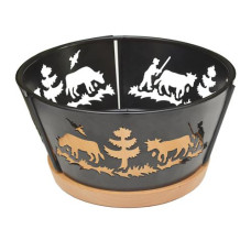 Heidi Cheese Line Fondue-Brotkorb Alpes Ø 20 cm Braun/Schwarz