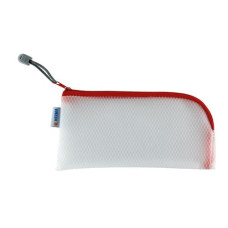 HERMA Etui Mesh Bag 23 x 11 cm, Rot/Weiss