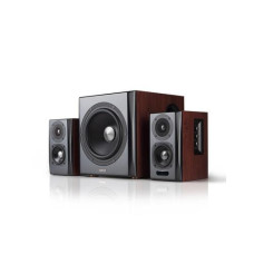 Edifier Regallautsprecher Paar S350DB mit Subwoofer Braun