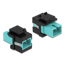 Delock Keystone-Modul SC Buchse zu SC  Buchse Aqua / Schwarz