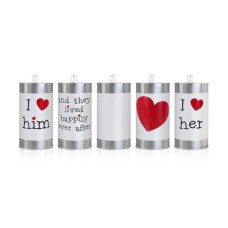 Partydeco Hochzeitsaccessoire Autodeko Blechdose Silber/Weiss/Rot Partydeco Hochzeitsaccessoire Autodeko Blechdose Silber/Weiss/Rot