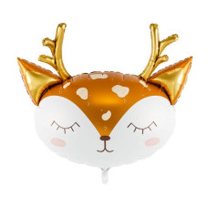 Partydeco Folienballon Hirsch Braun/Gold/Weiss