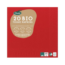 BioPak Papierservietten 24 cm x 24 cm, 20 Stück, Rot