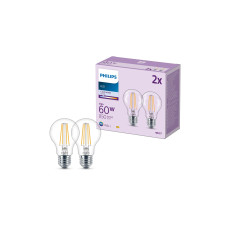 Philips Lampe (60W), 7W, E27, Neutralweiss, 2 Stück