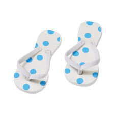 HobbyFun Mini-Utensilien Flip-Flops Weiss/ Blau gepunktet