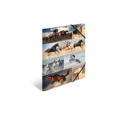 HERMA Gummibandmappe A3 Pferde, Karton, mit Innendruck