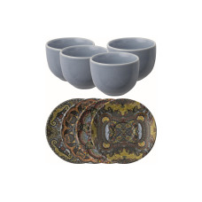 Arthur Krupp Espresso Becher Mandala 100 ml, 4 Stück, Mehrfarbig