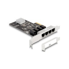 Delock Netzwerkkarte 4x RJ45 1Gbps, PCI-Express x4