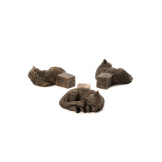 Jardinopia Pflanzentopffüsse Potty Feet Schlafende Katze, 3er Set