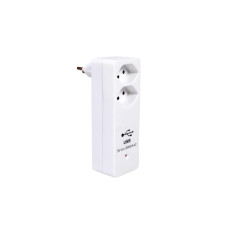 Schönenberger Abzweigstecker 2x T13, 2x USB A, Weiss