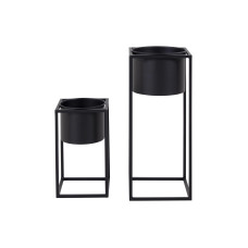 House Nordic Blumentopf Marla 2 Stück, Schwarz