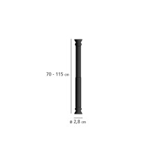 Wenko Duschvorhangstange 70 x 115 cm, Schwarz