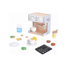 Spielba Holzspielwaren Spiel-Haushaltsgerät Kaffeemaschine mit Zubehör