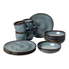 Villeroy & Boch Speise-Service Lave 12 Stück, Grau Villeroy & Boch Speise-Service Lave 12 Stück, Grau