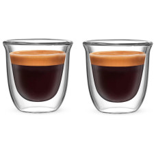 Bialetti Espresso Becher Firenze 80 ml, 2 Stück, Transparent