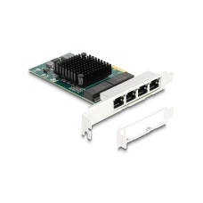 Delock Netzwerkkarte 4x RJ45 Gigabit, PCI-Express x1