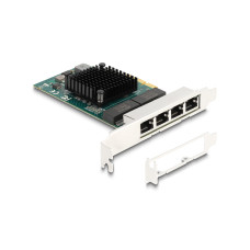 Delock Netzwerkkarte 4x RJ45 Gigabit, PCI-Express x4