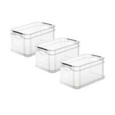 Rotho Aufbewahrungsbox A5 3 Stück, Transparent