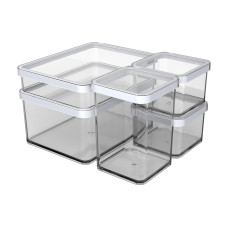 Rotho Vorratsdose Loft 5 Stück, 5.25 l, Transparent/Weiss