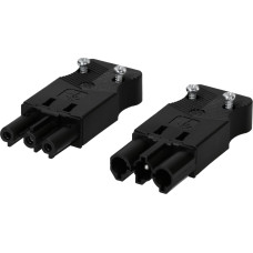 Max Hauri Set Stecker und Kupplung AC 166 flach, 3-polig