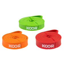 KOOR Fitnessband 3er-Set, mittel bis extra stark