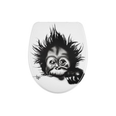 Diaqua Toilettensitz Monkey mit Absenkautomatik, Weiss/Schwarz